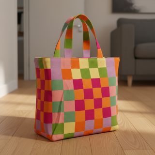 Țesătură decorativă Joyful Block Patch digital print