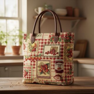 Țesătură decorativă GOBELIN premium Strawberry Jam Check