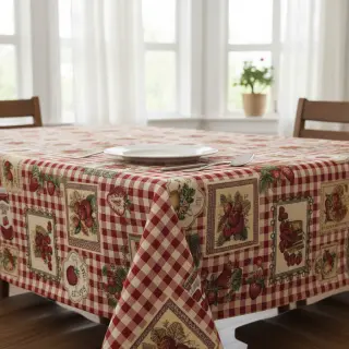 Țesătură decorativă GOBELIN premium Strawberry Jam Check