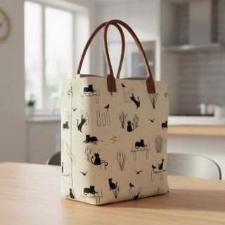 Țesătură decorativă Linenlook premium Cat Sea Life