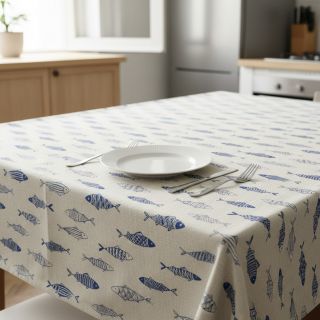 Țesătură decorativă Linenlook premium Fish Swimming School