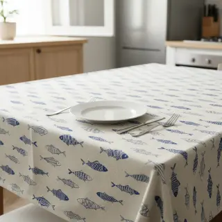 Țesătură decorativă Linenlook premium Fish Swimming School
