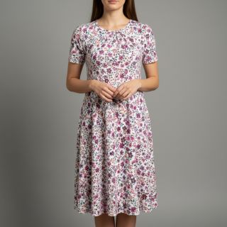 Tricot Flowers fuchsia digital print ORGANIC