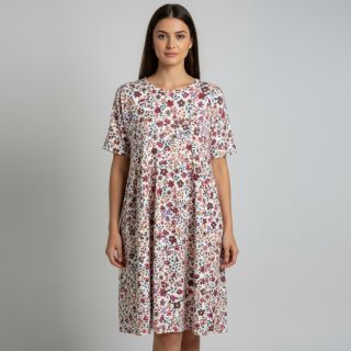 Tricot Flowers burgundy digital print ORGANIC