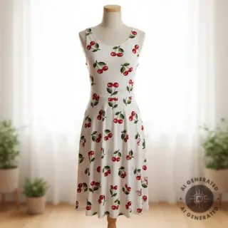 Tricot Cherries digital print