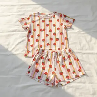 Tricot Fruits Strawberry white