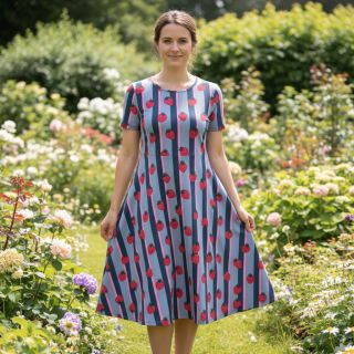 Tricot Fruits Strawberry petrol