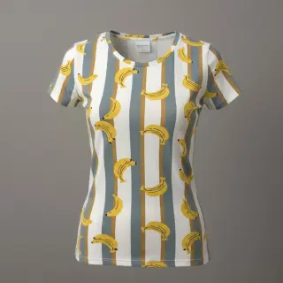 Tricot Fruits Banana white