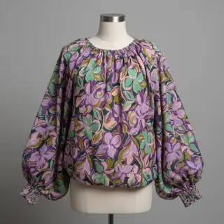 Țesătură din bumbac VISCOSE Flowers cobalt