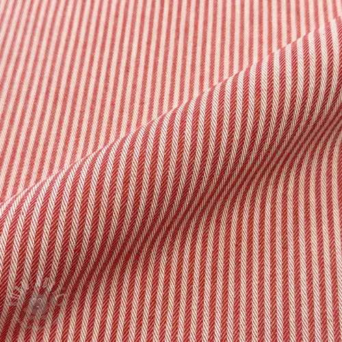 Țesătură decorativă DOBBY Colored stripe poppy red