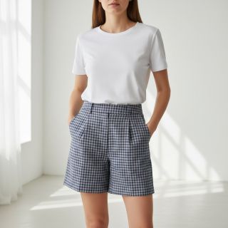 Țesătură din bumbac YARN DYED Check Anabel teal