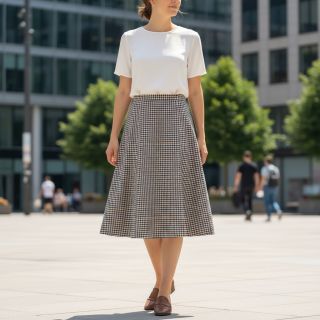 Țesătură din bumbac YARN DYED BRUSHED Check Mike ecru