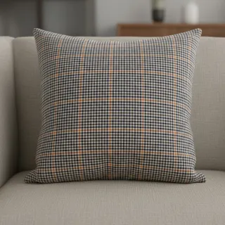Țesătură din bumbac YARN DYED BRUSHED Check Mike ecru