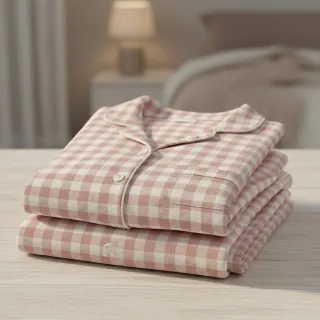 Țesătură din bumbac FLANNEL BIG Check light pink