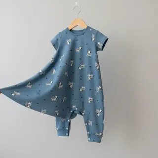 Țesătură din bumbac FLANNEL Zebras blue