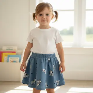 Țesătură din bumbac FLANNEL Zebras blue