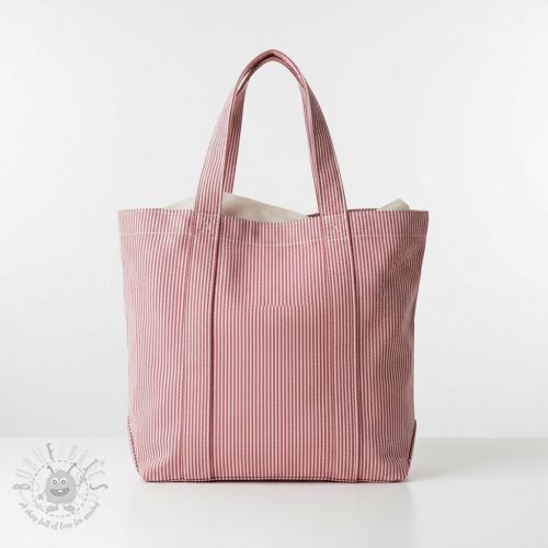 Țesătură decorativă DOBBY Colored stripe cherry