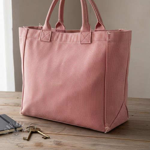 Țesătură decorativă DOBBY Colored stripe poppy red