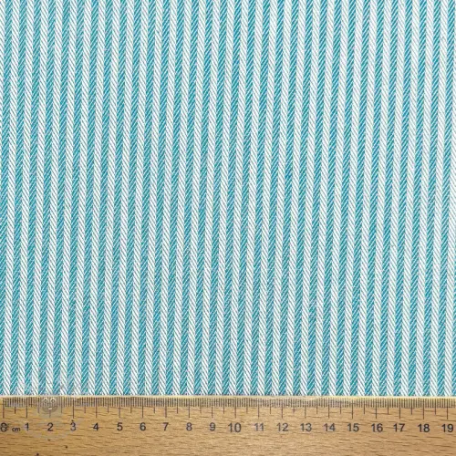 Țesătură decorativă DOBBY Colored stripe turquoise
