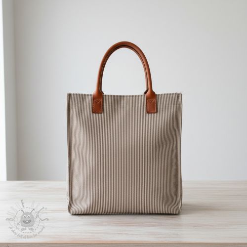 Țesătură decorativă DOBBY Colored stripe coffee