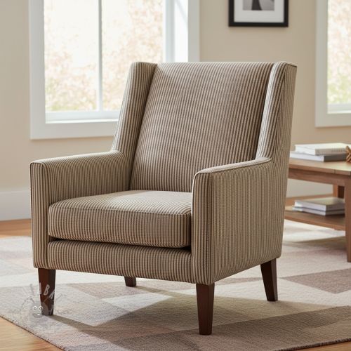 Țesătură decorativă DOBBY Colored stripe coffee