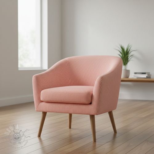 Țesătură decorativă DOBBY Colored stripe coral