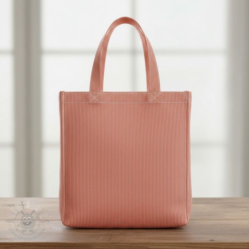 Țesătură decorativă DOBBY Colored stripe coral