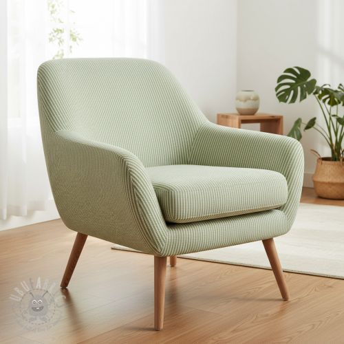 Țesătură decorativă DOBBY Colored stripe light green