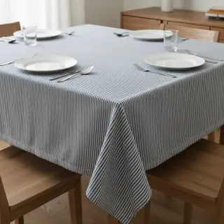 Țesătură decorativă DOBBY Colored stripe blue