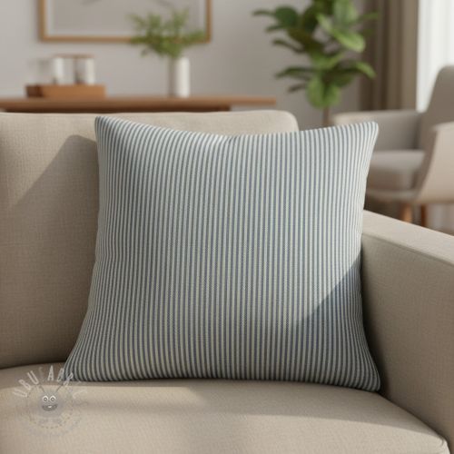 Țesătură decorativă DOBBY Colored stripe blue