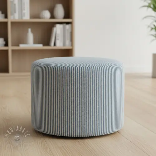 Țesătură decorativă DOBBY Colored stripe blue
