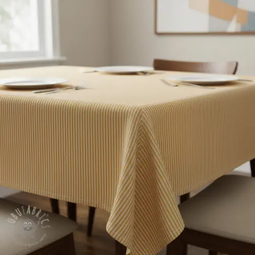 Țesătură decorativă DOBBY Colored stripe ochre