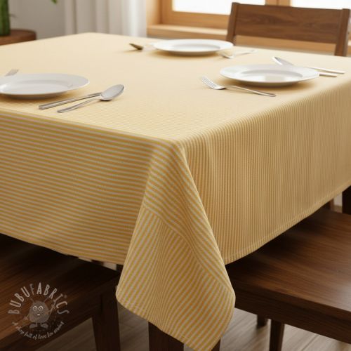 Țesătură decorativă DOBBY Colored stripe warm yellow
