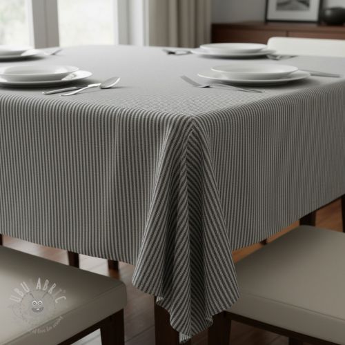 Țesătură decorativă DOBBY Colored stripe graphite