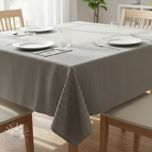 Țesătură decorativă DOBBY Colored stripe black