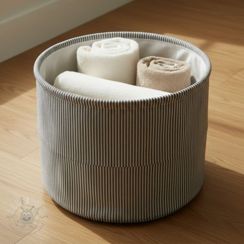 Țesătură decorativă DOBBY Colored stripe black