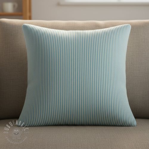 Țesătură decorativă DOBBY Colored stripe turquoise