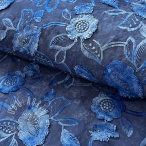 Țesătură din bumbac TIE DYE EMBROIDERY Flora design B