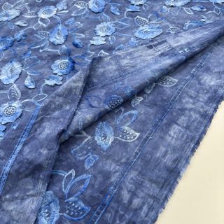 Țesătură din bumbac TIE DYE EMBROIDERY Flora design B