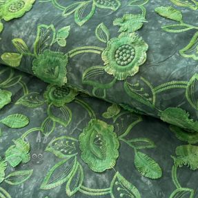 Țesătură din bumbac TIE DYE EMBROIDERY Flora design A