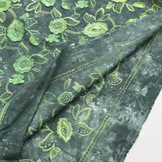 Țesătură din bumbac TIE DYE EMBROIDERY Flora design A