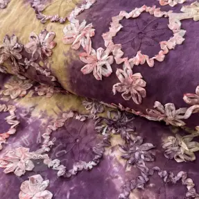 Țesătură din bumbac TIE DYE EMBROIDERY Eva tape design D