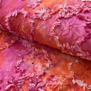 Țesătură din bumbac TIE DYE EMBROIDERY Eva tape design F