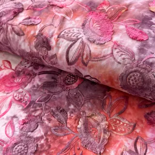 Țesătură din bumbac TIE DYE EMBROIDERY Flora design D