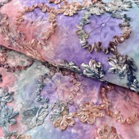 Țesătură din bumbac TIE DYE EMBROIDERY Eva tape design C