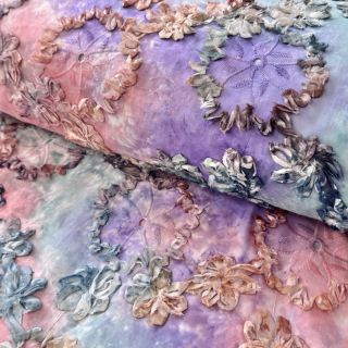 Țesătură din bumbac TIE DYE EMBROIDERY Eva tape design C