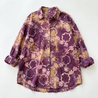 Țesătură din bumbac TIE DYE EMBROIDERY Eva tape design D