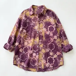 Țesătură din bumbac TIE DYE EMBROIDERY Eva tape design D