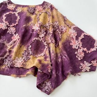 Țesătură din bumbac TIE DYE EMBROIDERY Eva tape design D