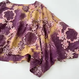 Țesătură din bumbac TIE DYE EMBROIDERY Eva tape design D